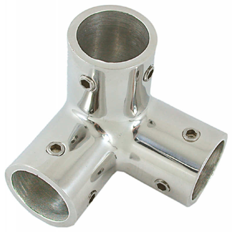 Raccordi in Acciaio Microfuso ANGOLARE INOX 3 VIE 90° Ø MM.22 (acq.min. unità)
