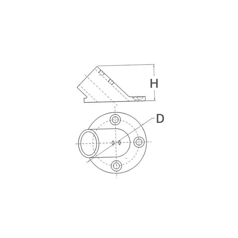 Raccordi in Acciaio Microfuso BASE INOX TONDA 60° Ø MM.22 (acq.min. unità) - immagine 2