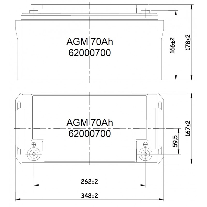 Batterie, Morsetti Mastervolt AGM Battery 12/55Ah Mastervolt (acq.min. unità) - immagine 3