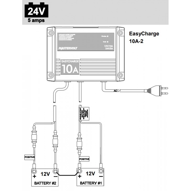 Caricabatterie, Inverter EASY CHARGE 10A Mastervolt (acq.min. unità) - immagine 3