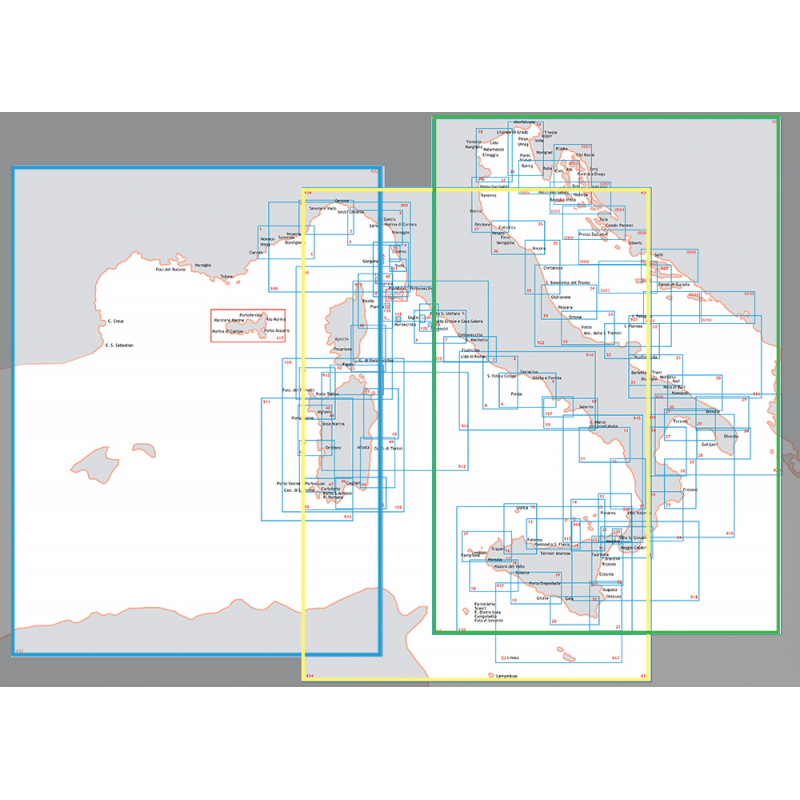 Carte Nautiche e Portolani DAL MARE ADRIATICO AL MARE IONIO ISTITUTO IDROGRAFICO (acq.min. unità)