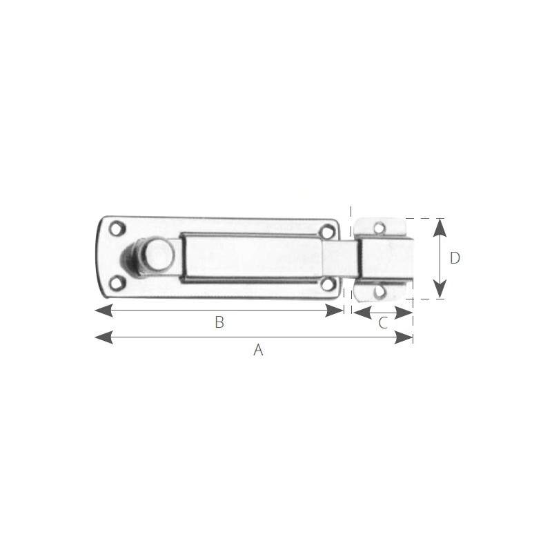 Catenacci Inox - Ottone - Nylon CATENACCIO INOX PORTAL. MM. 100 ALDEGHI LUIGI (acq.min. unità) - immagine 2