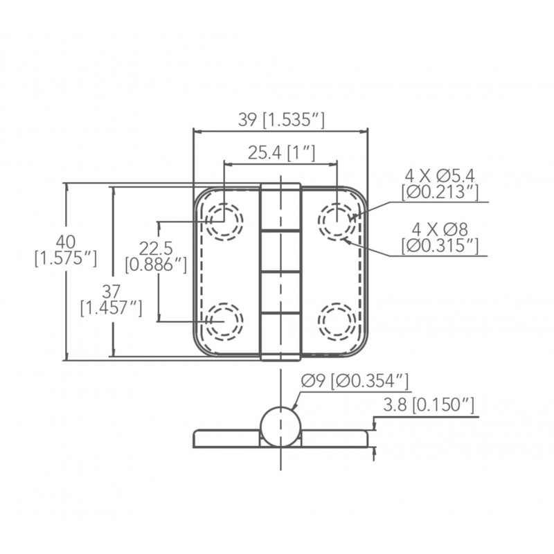Cerniere con Copertura CERNIERA INOX 316 CON COPERTURA Marine Town (acq.min. unità) - immagine 3