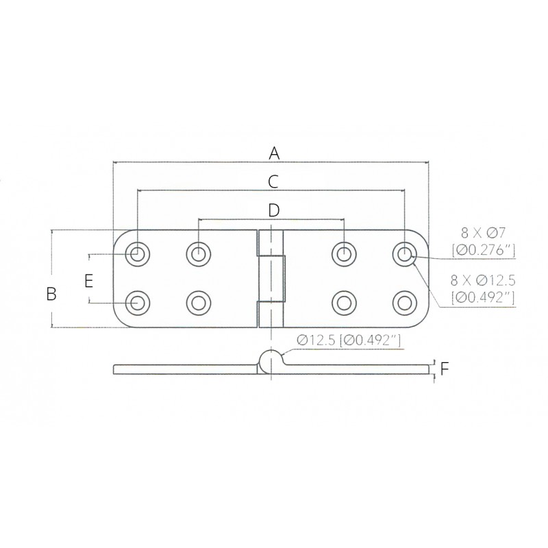 Cerniere Inox Spessore + mm.2 CERNIERA INOX 316 Marine Town (acq.min. unità) - immagine 2
