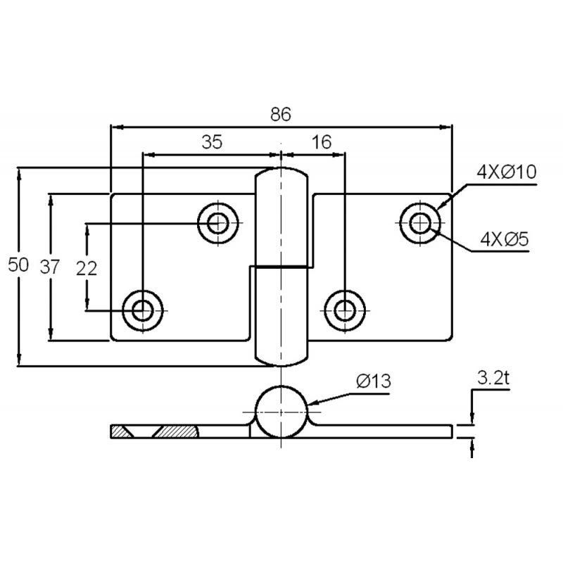 Cerniere Sfilabili CERNIERA SFILABILE INOX DESTRA Marine Town (acq.min. unità) - immagine 3