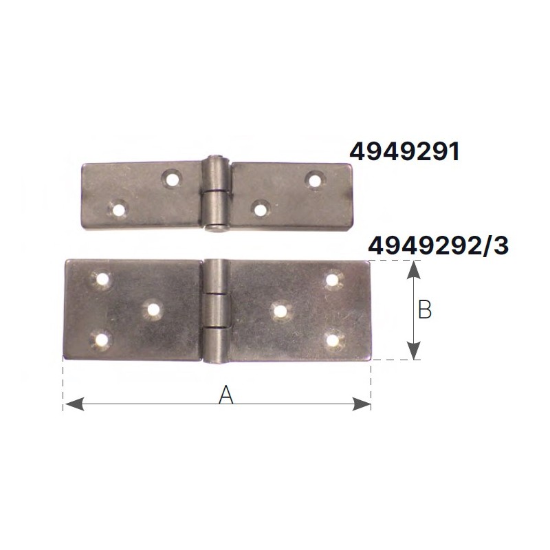 Cerniere Inox Spessore mm.1.5 CERNIERA INOX MM.80 X 20 OLCESE RICCI (acq.min. unità) - immagine 2
