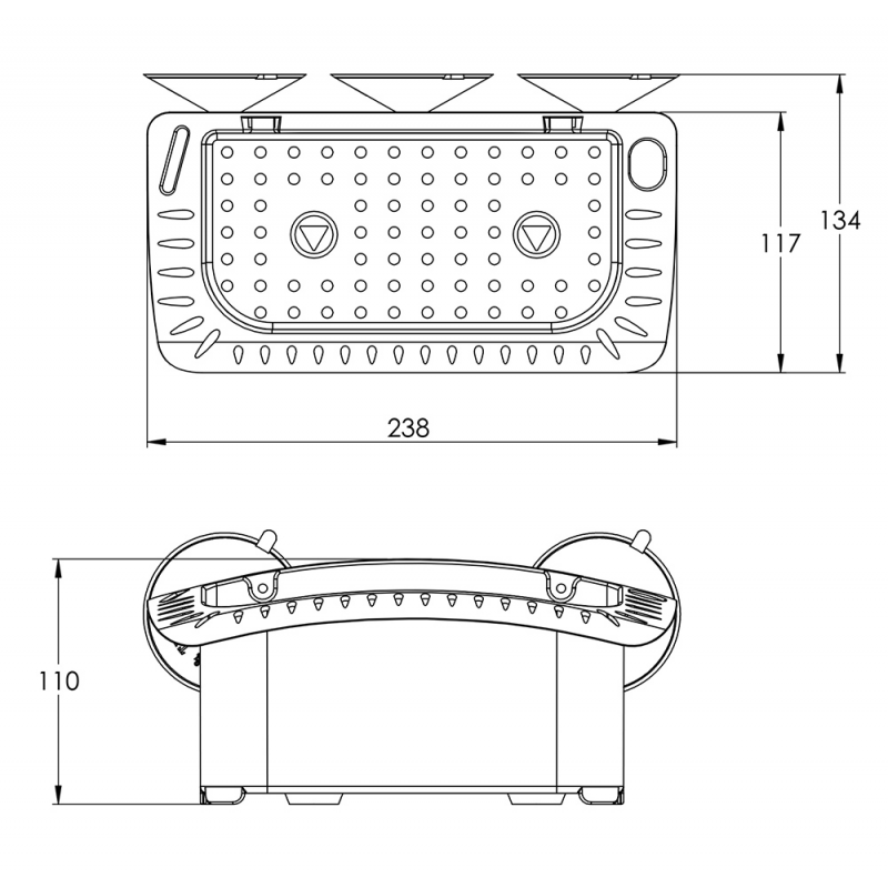 Portabicchieri PORTABICCHIERE MM.238X110X134 (acq.min. unità) - immagine 2