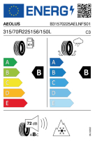 Pneumatici Furgone o Autocarro AEOLUS FUEL-S 315/70R225 156/150L - immagine 2