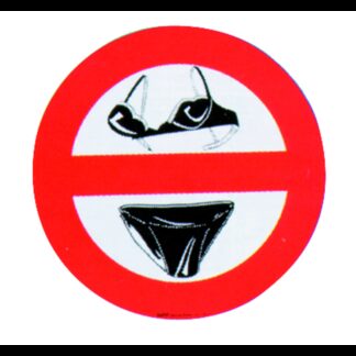 Tabelle e Bandiere Adesive DIVIETO SLIP-REGGISENO ERREGRAFICA (acq.min. unità)
