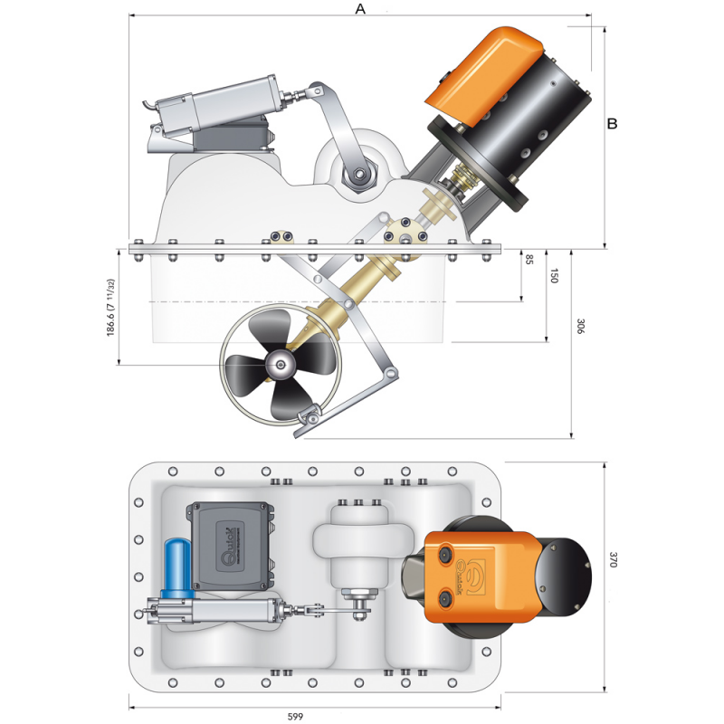 Eliche di Manovra Quick ELICA RETRATTILE BTQR 185-85kg 24V Quick (acq.min. unità) - immagine 2