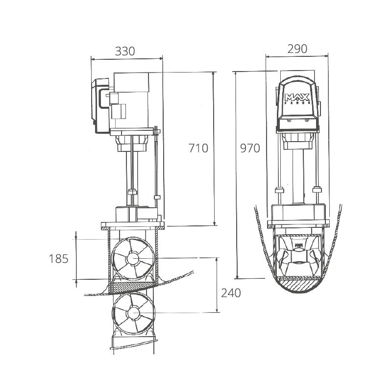 Eliche di Manovra Max Power ELICA VIP 150 24V. Max Power (acq.min. unità) - immagine 2
