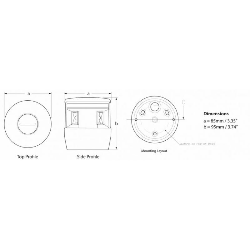 Fanali di Via a LED < 20 M. ADATTATORE WINDEX NAVILED TRIO Hella marine (acq.min. unità) - immagine 3