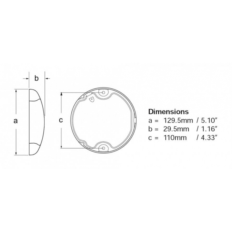 Faretti e Plafoniere a Led EUROLED 130 NERO LUCE B/R Hella marine (acq.min. unità) - immagine 3