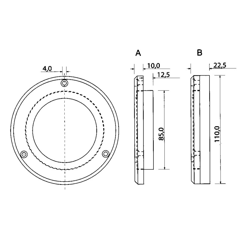 Faretti a Led Subacquei,Sottoplance FARETTO SUBACQUEO A LED BLU Binding Union (acq.min. unità) - immagine 2