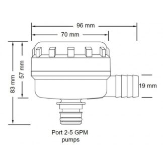 Accessori per Pompe FILTRO PORTAGOMMA 1/2' 90° Flojet (acq.min. unità)