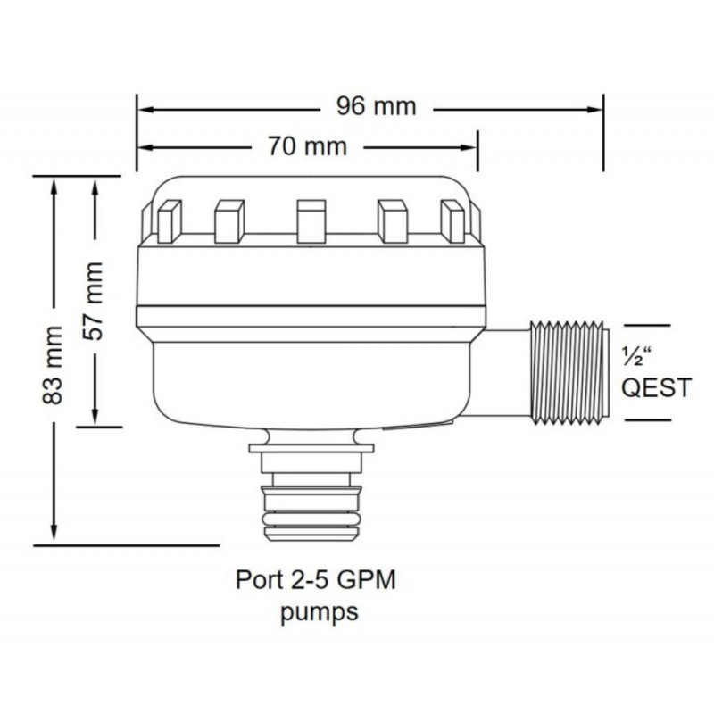 Accessori per Pompe FILTRO QEST 1/2' 90° Flojet (acq.min. unità)