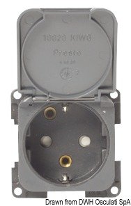 Presa schuko grigia - 14.653.02 Osculati Materiale elettrico