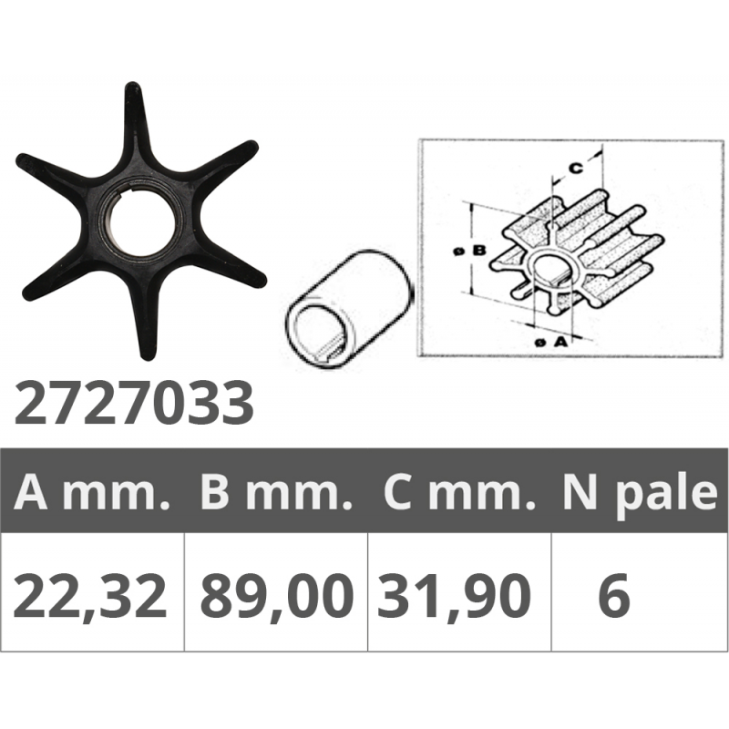 Giranti Johnson/Evinrude/OMC GIRANTE JOHNSON/EV. 2T V4-V6 Finnord (acq.min. unità)
