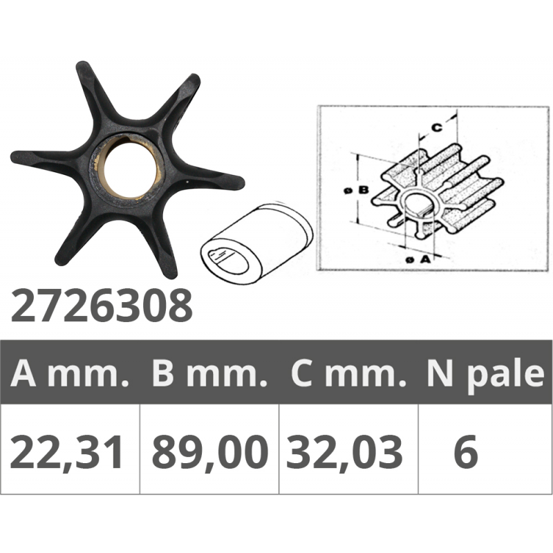 Giranti Johnson/Evinrude/OMC GIRANTE JOHNSON/EV. 2T V4-V6 Finnord (acq.min. unità)