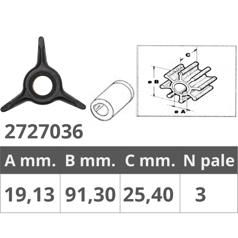 Giranti Johnson/Evinrude/OMC GIRANTE J/E 2T 25(737)-40-50-70-75 Finnord (acq.min. unità)
