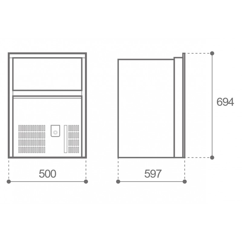 Fabbricatori di Ghiaccio Vitrifrigo ICE MAKER VF95 NUGGETS Vitrifrigo (acq.min. unità) - immagine 2