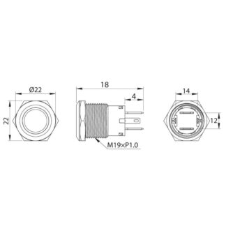 Spie, Interruttori INTERRUT. LED BLU ON-OFF MOMENTANEO (acq.min. unità)