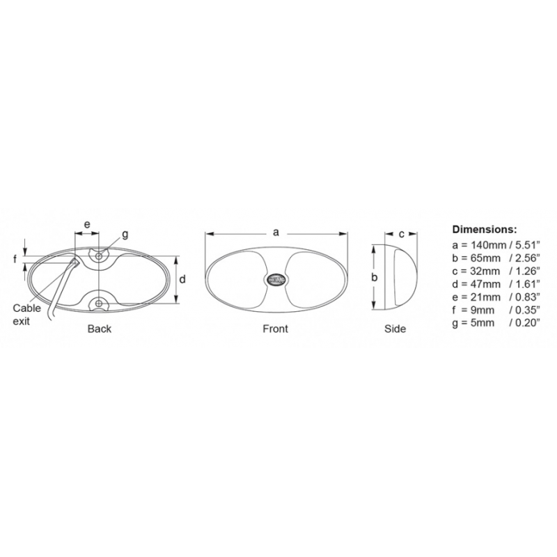 Faretti e Plafoniere a Led LUCE DURALED 12 CON INTERRUTTORE Hella marine (acq.min. unità) - immagine 2