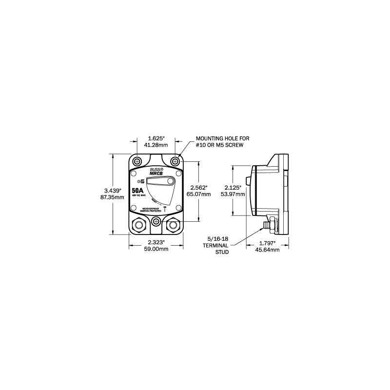 Fusibili, Portafusibili MAGNETOTERMICO HD A FILO 70A Blue Sea (acq.min. unità) - immagine 2