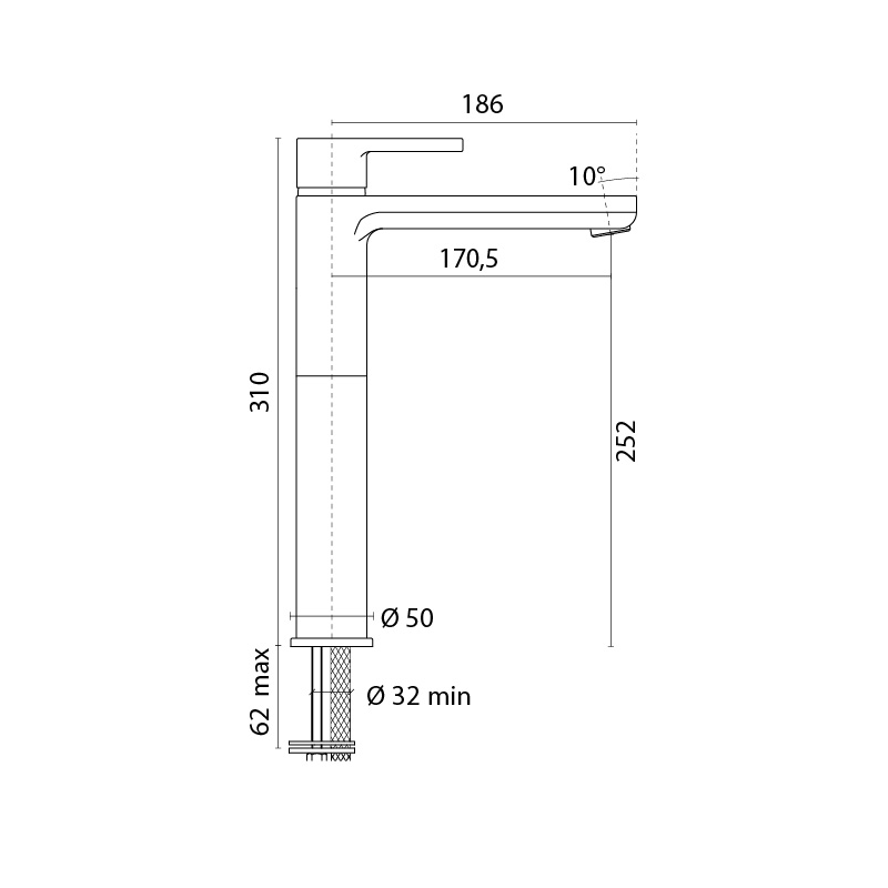 Rubinetti MISCELATORE ALTO LAVABO ARENA Foresti (acq.min. unità) - immagine 2
