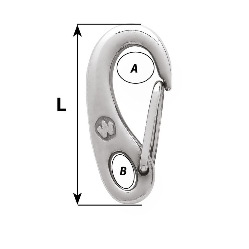 Moschettoni MOSCHETTONE INOX 316 MM 50 Wichard (acq.min. unità) - immagine 2