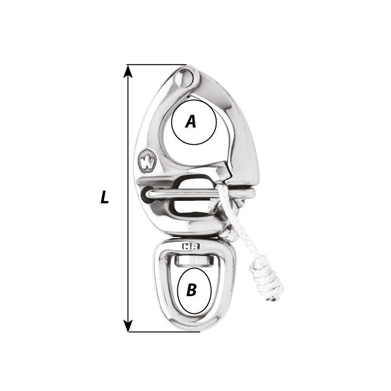 Moschettoni MOSCHETTONE PER SPINNAKER MM 70 Wichard (acq.min. unità) - immagine 2