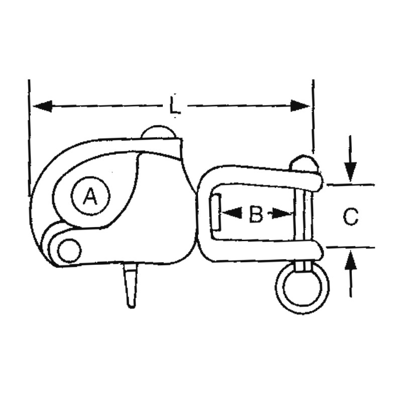 Moschettoni MOSCHETT.SPINNAKER C/GRILLO MM.90 (acq.min. unità) - immagine 2