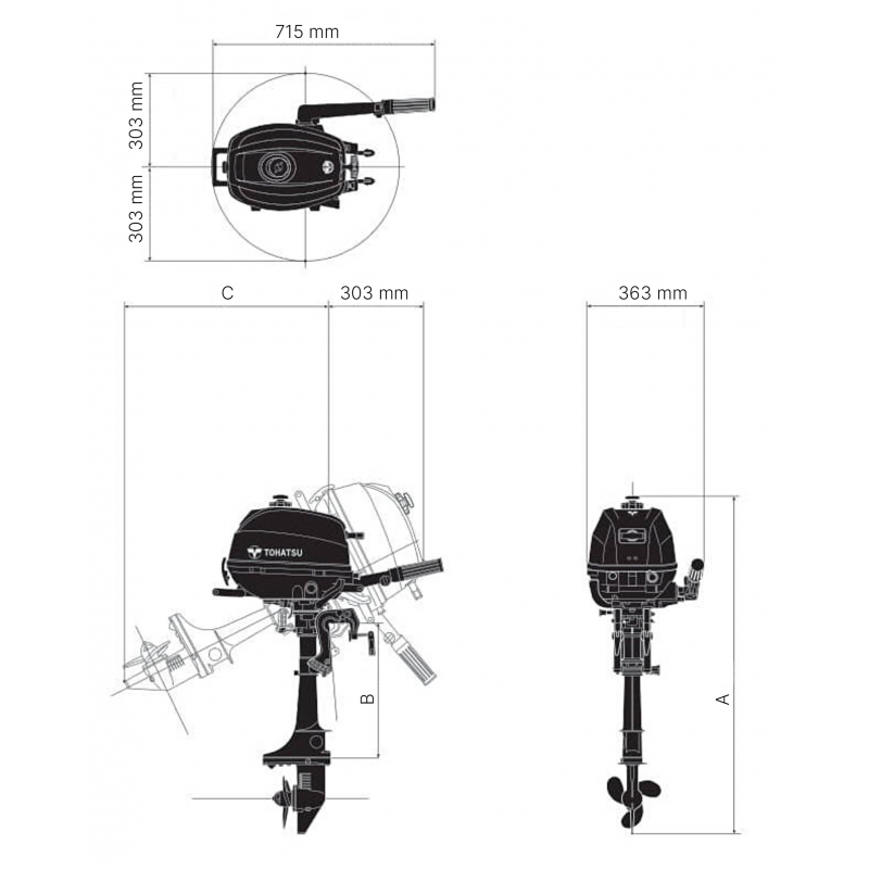 Motori Fuoribordo Tohatsu MOTORE FUORIBORDO MFS3.5S Tohatsu (acq.min. unità) - immagine 2