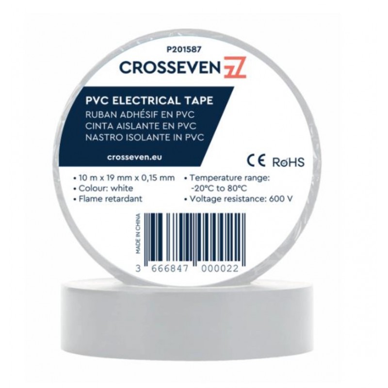 Guaine - Calze Trecciate - Spirali NASTRO ISOLANTE BIANCO Crosseven (acq.min.5,00 unità)