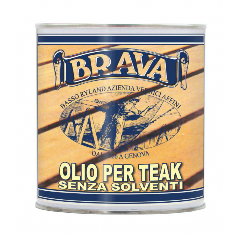 Impregnante e Vernici per Legno OLIO PER TEAK ALL'ACQUA LT.0,75 BRAVA (acq.min. unità)