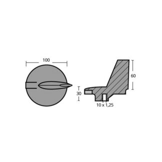 Anodi Yamaha - Mariner PINNA DIREZIONALE IN ALLUMINIO Tecnoseal (acq.min. unità)