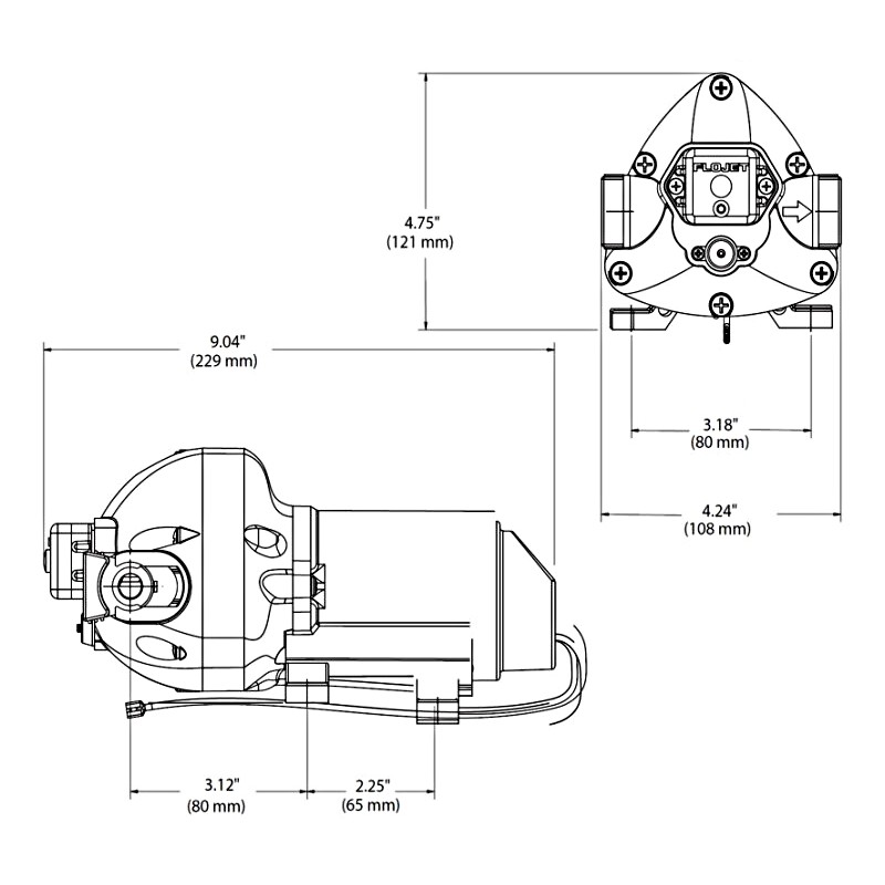 Pompe, Autoclavi Jabsco, Flojet TRIPLEX 2,9 24V 25PSI Flojet (acq.min. unità) - immagine 2