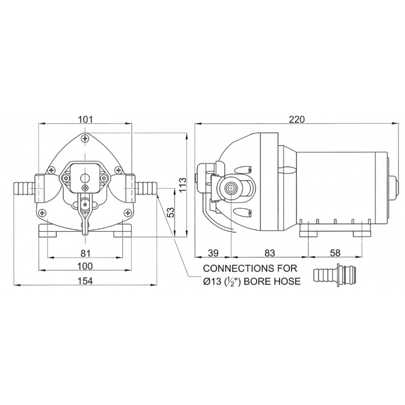 Pompe, Autoclavi Jabsco, Flojet MPU 24V S/V 3C SW60 Flojet (acq.min. unità) - immagine 2