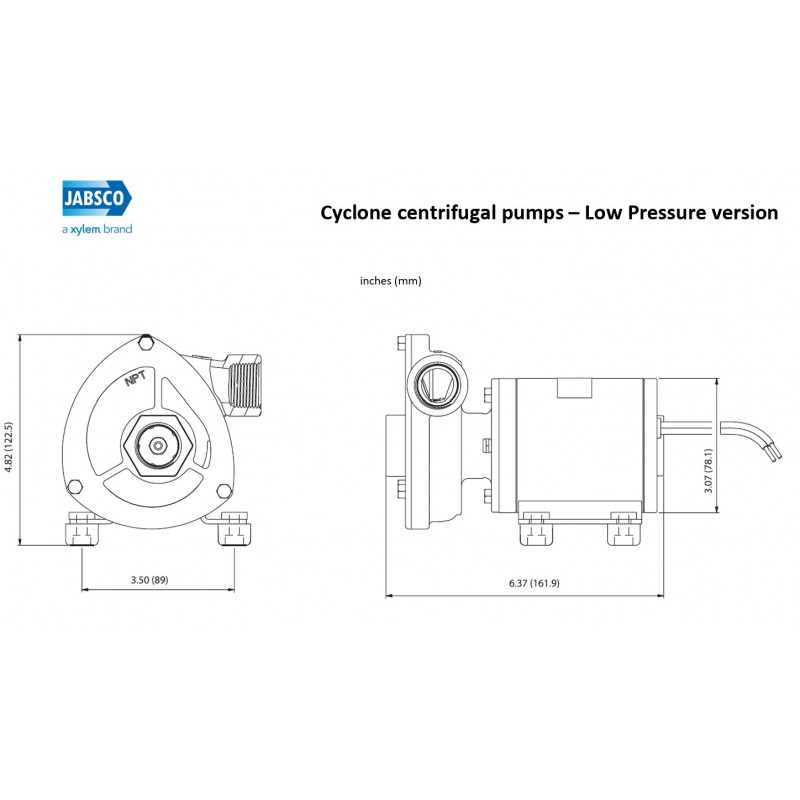 Pompe, Autoclavi Jabsco, Flojet POMPA CYCLONE LP 12V NPT 50840-0012 Jabsco (acq.min. unità) - immagine 2