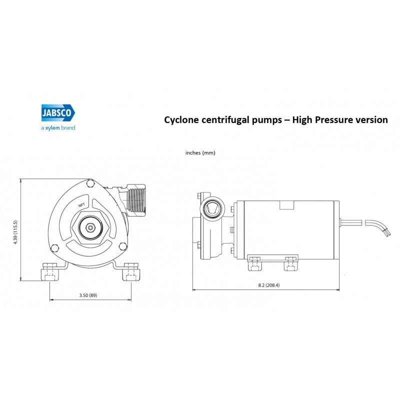 Pompe, Autoclavi Jabsco, Flojet POMPA CYCLONE LP 12V NPT 50840-0012 Jabsco (acq.min. unità) - immagine 3