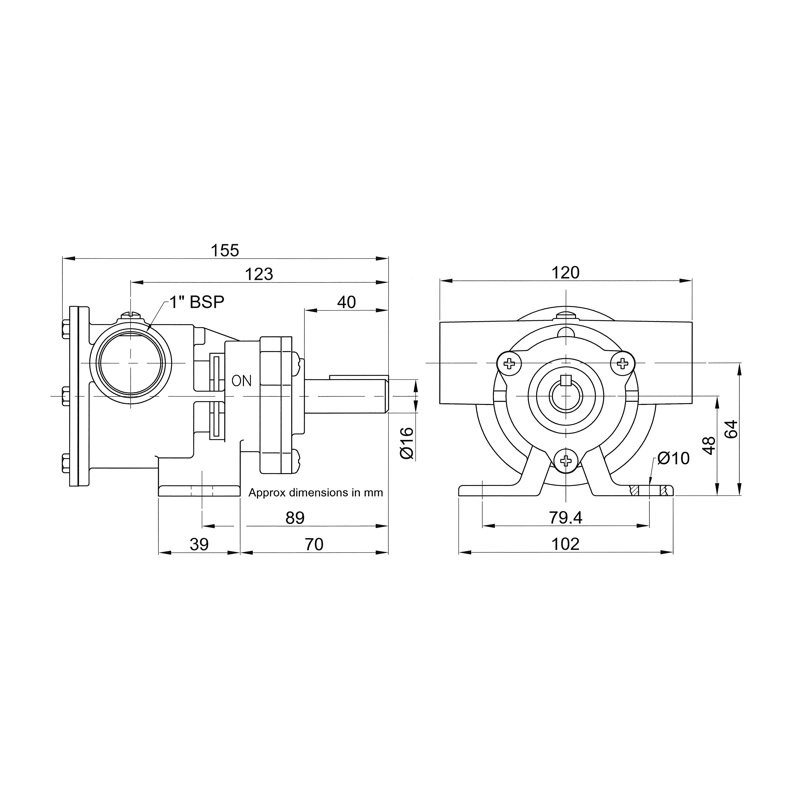 Pompe Raffredamento Motore POMPA IN BRONZO 52080-2001 Jabsco (acq.min. unità) - immagine 2