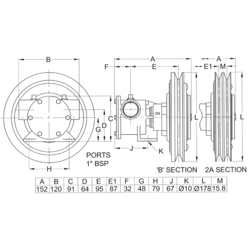 Pompe Raffredamento Motore POMPA FR.2 GOLE 24V 50080-2101 Jabsco (acq.min. unità) - immagine 2