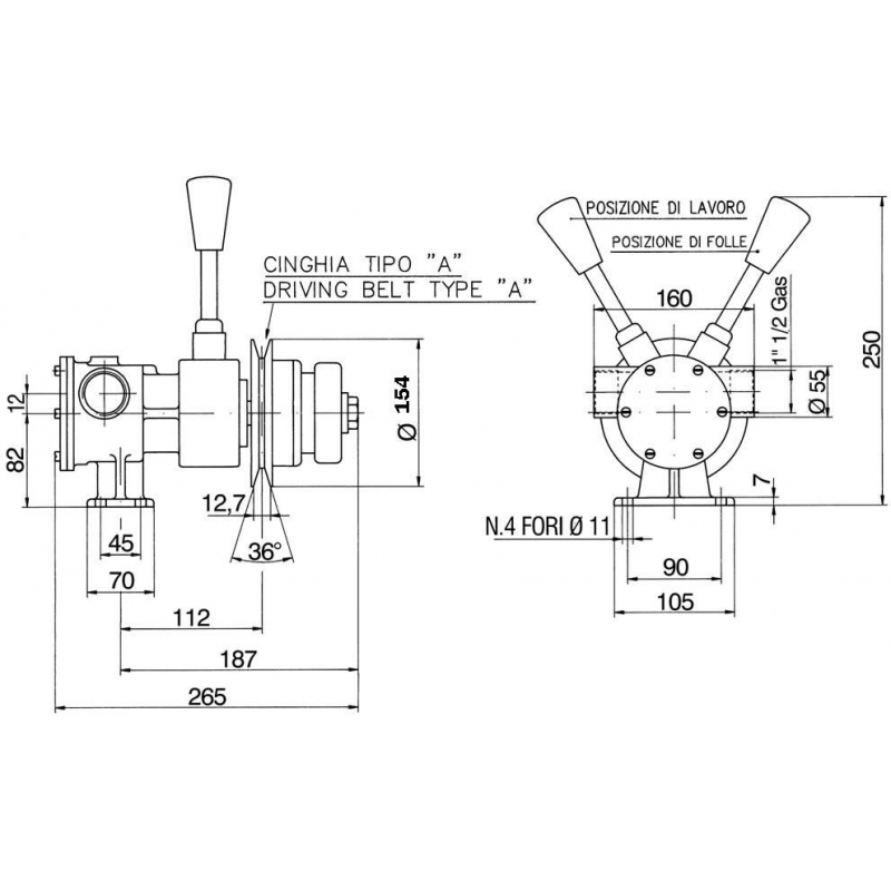 Pompe Raffredamento Motore POMPA PM40F C/FRIZIONE Ancor (acq.min. unità) - immagine 2