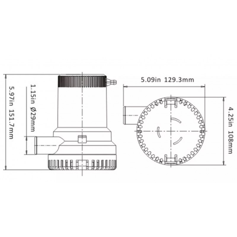 Pompe Rule POMPA SOMM. 2000GPH 24V Rule (acq.min. unità) - immagine 2