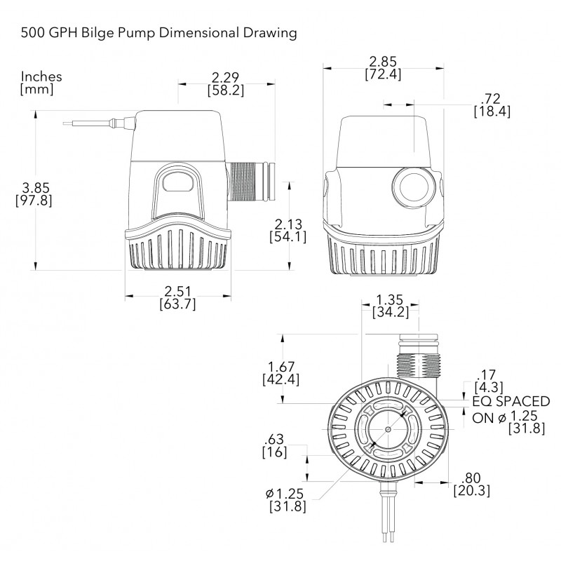 Pompe Rule POMPA SOMM. 500 12V 25DA Rule (acq.min. unità) - immagine 2