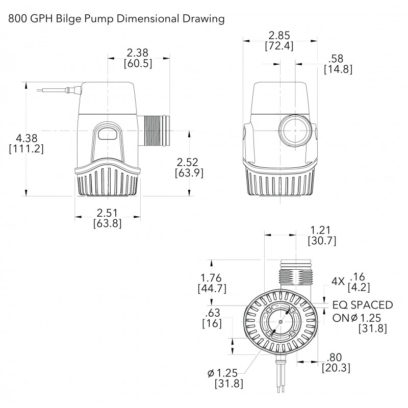 Pompe Rule POMPA SOMM. 800GPH 12V 20DA Rule (acq.min. unità) - immagine 2