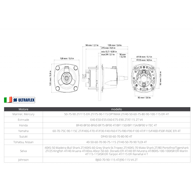 Timonerie Idrauliche Ultraflex POMPA UP18 Ultraflex (acq.min. unità) - immagine 2