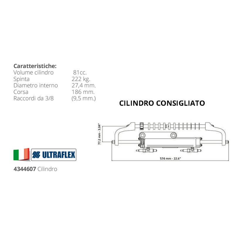 Timonerie Idrauliche Ultraflex POMPA UP18 Ultraflex (acq.min. unità) - immagine 3