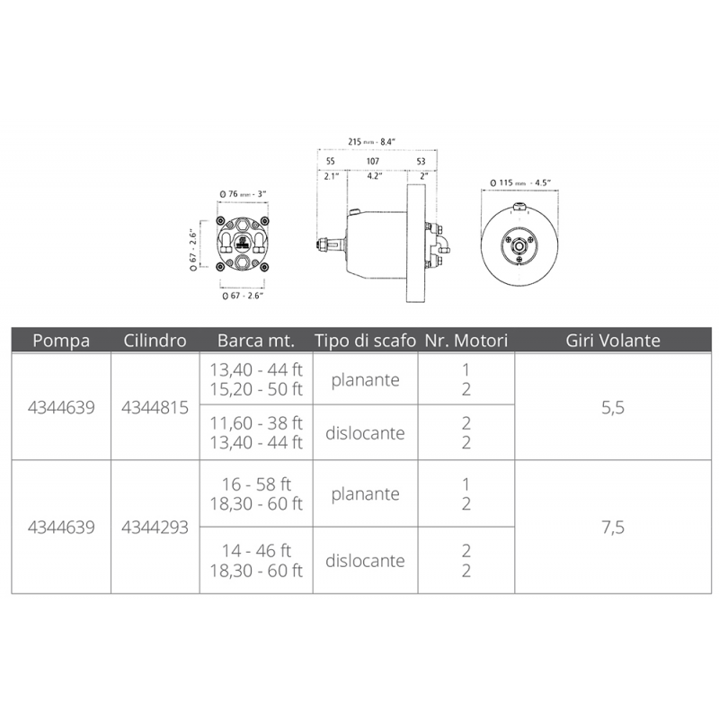 Timonerie Idrauliche Ultraflex POMPA UP39F Ultraflex (acq.min. unità) - immagine 3