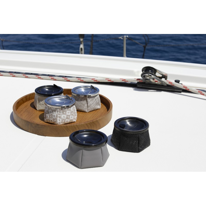 Posacenere POSACENERE WINDPROOF RATTAN NERO Marine Business (acq.min. unità) - immagine 2